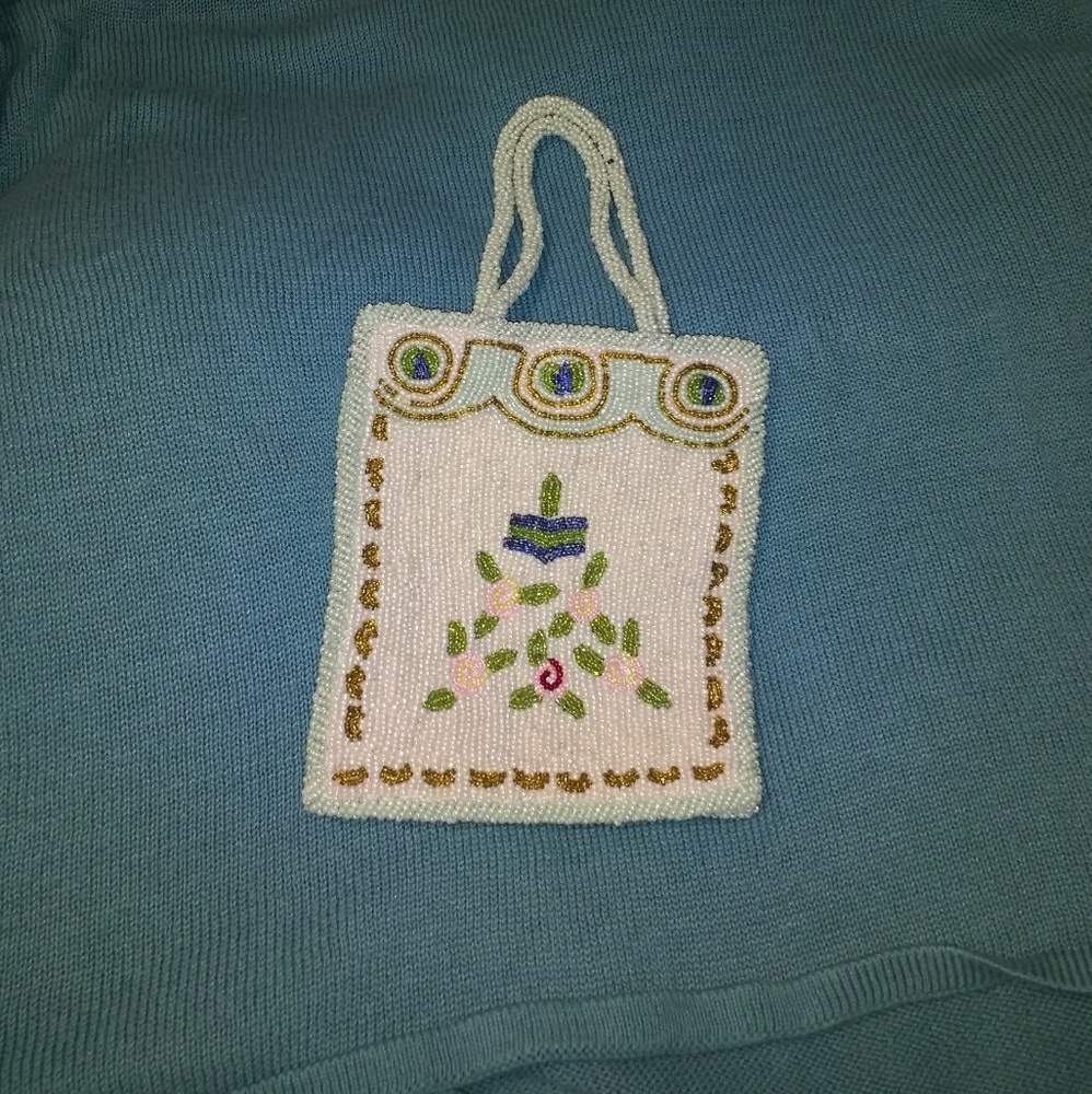 VINTAGE ACCESSORIZE BEADED PURSE WRISTLET MINT!